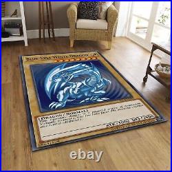 Anime White Dragon Blue Eyes White Area Rug, Anime Home Decoration Carpet