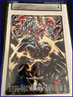 BANDAI YuGiOh Jumbo Blue Eyes White Dragon Vs Summoned Skull Duel Scene #7 CGC 8