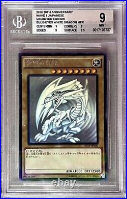 BGS 9 Blue-Eyes White Dragon 20AP-JP000 2016 YUGIOH 20th An. Ghost Rare 1st Wave