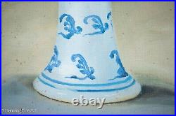 Beautiful Oil Painting of Fine Ming Dynasty Chinese Stem Cup Blue & White Dragon