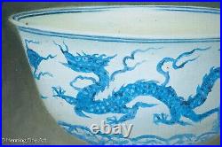 Beautiful Oil Painting of Fine Ming Dynasty Chinese Stem Cup Blue & White Dragon