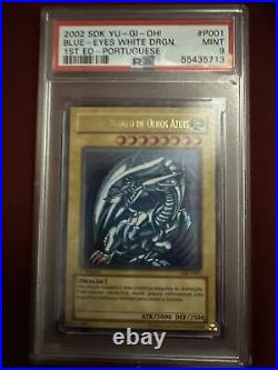 Blue-Eyes White Dragon 1st Edition Portuguese DIK-P001 2002 Yu-Gi-Oh PSA 9