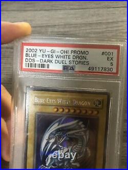 Blue-Eyes White Dragon 2002 DDS-001 PSA 5 EX Secret Rare Graded Yugioh TCG