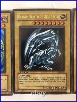 Blue-Eyes White Dragon And 2x Dark Magician SPANISH Ultra Rare 1st Yu-Gi-Oh