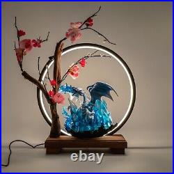 Blue Eyes White Dragon Custom Effect Figure on Sakura Moon Lamp