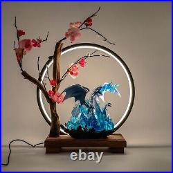 Blue Eyes White Dragon Custom Effect Figure on Sakura Moon Lamp