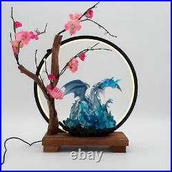 Blue Eyes White Dragon Custom Effect Figure on Sakura Moon Lamp