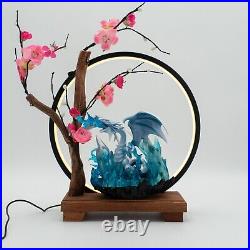 Blue Eyes White Dragon Custom Effect Figure on Sakura Moon Lamp