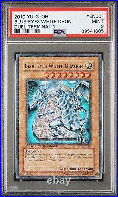 Blue Eyes White Dragon DT01 PSA 9 Duel Terminal Super Rare #EN001 Yugioh 2010