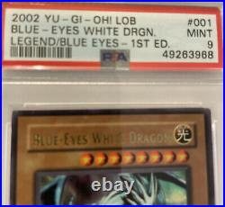 Blue Eyes White Dragon LOB-001 1st Edition Ultra Rare Yugioh PSA 9 Mint