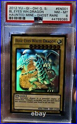 Blue-Eyes White Dragon PSA Graded Mint 8 GLD5-EN001 Ghost/Gold Rare Yugioh