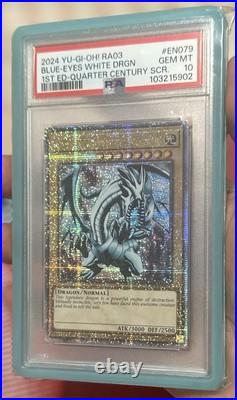 Blue-Eyes White Dragon Quarter Century Secret Rare RA03-EN079 1st Edition PSA 10 Blue-Eyes White Dragon Quarter Century Secret Rare RA03-EN079 1st Edition PSA 10