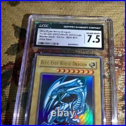 Blue-Eyes White Dragon SDK-001 Starter Deck Kaiba-Unlimited Graded CGC 7.5
