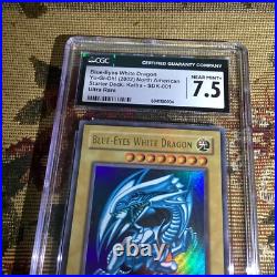 Blue-Eyes White Dragon SDK-001 Starter Deck Kaiba-Unlimited Graded CGC 7.5