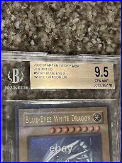 Blue-Eyes White Dragon SDK-001 Unlimited BGS 9.5 GEM MINT Full Holo Misprint