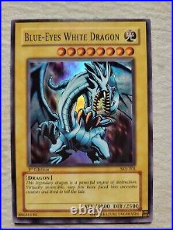 Blue Eyes White Dragon- Ske-001- 1st Edition- Super Rare- Nm-mint- Yugioh