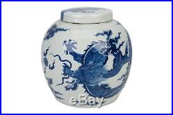 Blue and White Porcelain Long Dragon Porcelain Ginger Jar 11