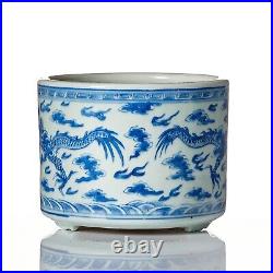 Blue and white Dragon Censer, Qing dynasty