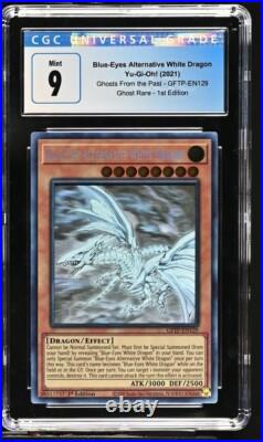 CGC 9 Yugioh Blue-Eyes Alternative White Dragon GFTP-EN129 Ghost Rare 1st ed CGC 9 Yugioh Blue-Eyes Alternative White Dragon GFTP-EN129 Ghost Rare 1st ed