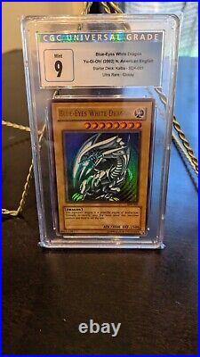 CGC Graded 9 Blue-Eyes White Dragon SDK-001 Kaiba Ultra Rare Yu-Gi-Oh! Card