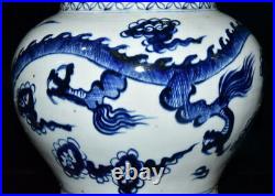 Chinese Blue&White Porcelain Handmade Exquisite Dragon Pattern Pot 6919