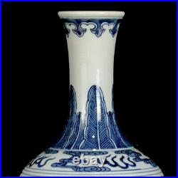 Chinese Blue&white Porcelain HandPainte Exquisite Dragon Pattern Vase 10906