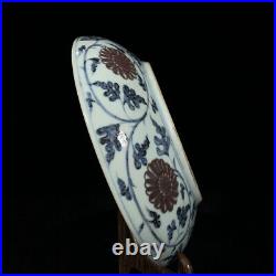 Chinese Blue&white Porcelain HandPainted Exquisite Dragon Pattern Plate 22881