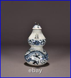 Chinese Blue&white Porcelain HandPainted Exquisite Dragon Pattern Teapots 10428