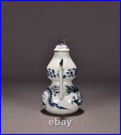 Chinese Blue&white Porcelain HandPainted Exquisite Dragon Pattern Teapots 10428