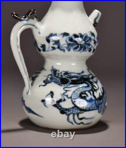 Chinese Blue&white Porcelain HandPainted Exquisite Dragon Pattern Teapots 10428