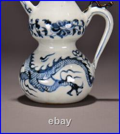 Chinese Blue&white Porcelain HandPainted Exquisite Dragon Pattern Teapots 10428