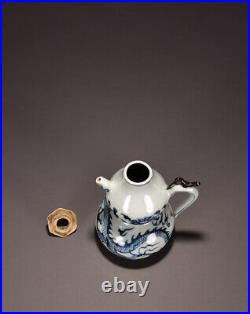 Chinese Blue&white Porcelain HandPainted Exquisite Dragon Pattern Teapots 10428