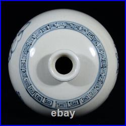 Chinese Blue&white Porcelain HandPainted Exquisite Dragon Pattern Vase 10158