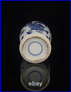 Chinese Blue&white Porcelain HandPainted Exquisite Dragon Pattern Vase 25545