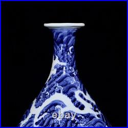 Chinese Blue&white Porcelain Handmad Exquisite Dragon Pattern Vases 1569