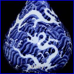 Chinese Blue&white Porcelain Handmad Exquisite Dragon Pattern Vases 1569