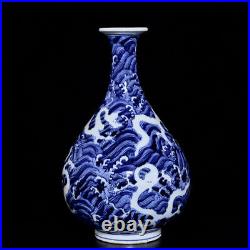 Chinese Blue&white Porcelain Handmad Exquisite Dragon Pattern Vases 1569