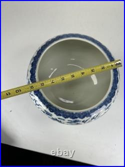 Chinese Late Qing Dynasty Blue & White DRAGON BASIN Guangxu Period Qianlong Mark Chinese Late Qing Dynasty Blue & White DRAGON BASIN Guangxu Period Qianlong Mark
