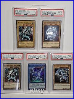 Greded Blue-eyes White Dragon Collection 5 PSA Graded Cards