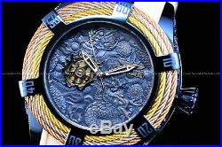 Invicta 54mm Bolt Tri-Cable Japanese Samurai Dragon Open Heart Auto Blue Watch