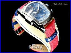 Invicta Men's Dragon Lupah Swiss Chronograph Off White & Red Leather Strap Watch