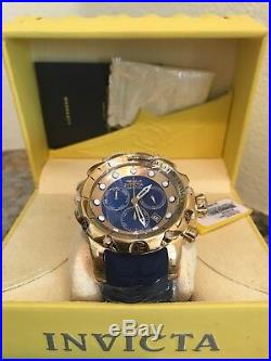 Invicta Venom Sea Dragon Swiss Chrono Gold Blue Silicone 55mm Watch #20402