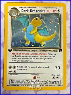 LP/MP 2000 Pokemon TCG Dark Dragonite 5/82 1st Edition Holo Rare Team Rocket