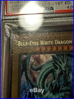 MISPRINT 2002 YuGiOh! Lob -001 WAVY Blue Eyes White Dragon 1st Ed PSA 5 EX ERROR