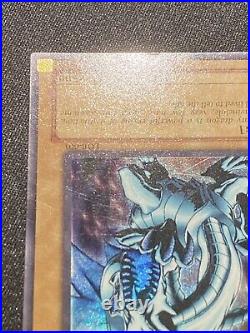 NA Glossy Blue Eyes White Dragon 1st Edition LOB-001 Yugioh Vintage Played