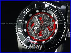 New Invicta Men's 47mm Grand Diver Dragon Automatic Triple Black 100M SS Watch