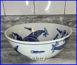 Old China porcelain Qing Dynasty Blue and White Dragon pattern Bowl