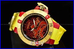 PROTOTYPE Invicta Men's 50mm Subaqua Red Dragon Yellow Gold Silicone Strap Watch