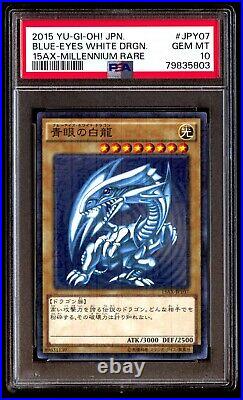 PSA 10 Gem Mint Blue-Eyes White Dragon 15AX-JPY07 Millenium Rare 2015 Japanese