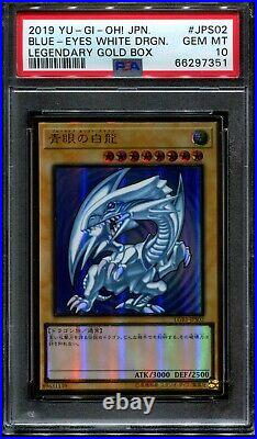 PSA 10 Gem Mint Blue Eyes White Dragon LGB1-JPS02 Legendary Gold Box Yu-Gi-Oh